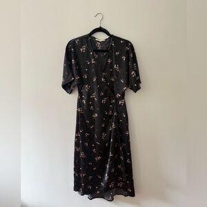 Lovestitch Black Floral Midi Dress